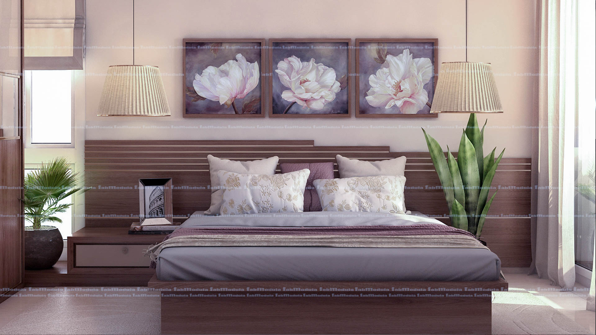 FabModula parents bedroom with pale color theme